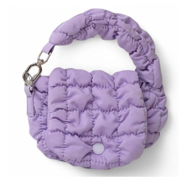 Handbags - Lavender Mini Quilted Puffer Handbag Lightweight Trendy Purse, New